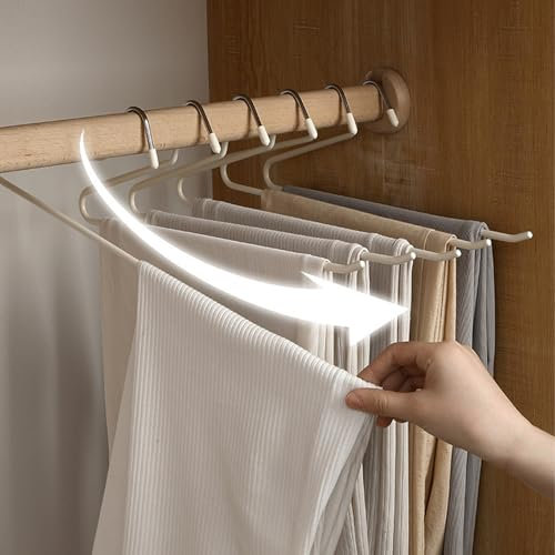 Hosenbügel 6 Stück, gummiert, strapazierfähig, Bügel mit Anti-Rutsch-Rillen für Handtücher, Badetücher, BHS, Büstenhalter, Westen, Krawatten, Badeanzüge