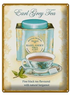 Femer Blechschild Tee 30x40cm Earl grey Tea black tea bergamot