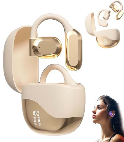 Ai Translating Ear Buds, Al Übersetzer-Ohrhörer, KI-Übersetzungsdrahtlose Bluetooth-Ohrhörer, Sofortübersetzung in 144 Sprachen, Kabellose Übersetzungs-Kopfhörer für Reisen Lernen (Beige)
