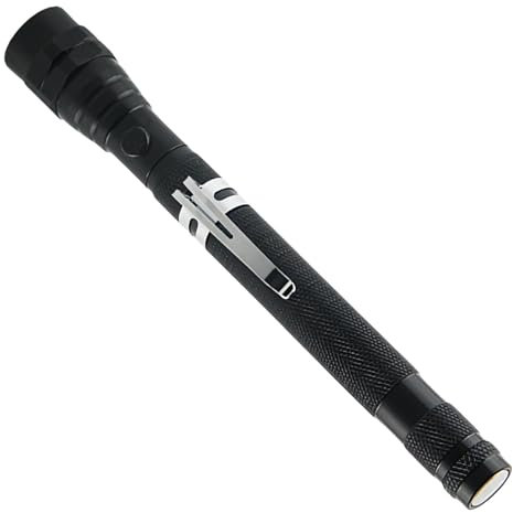 Mppchhn Linterna Extensible Magnética LED, Linterna Telescópica con Imán - Herramienta de recogida magnética con LED - Gadget genial giratorio 360, linterna multiusos para exteriores para hombres