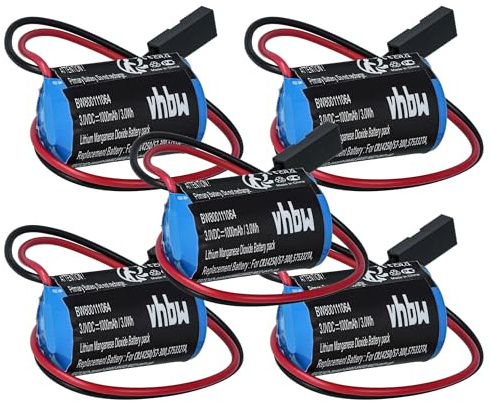 vhbw 5X Batterie kompatibel mit Siemens W79084-E1001-B2 | Steuereinheit (900 mAh, 3 V, Li-MnO2)