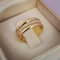 Modischer, eleganter Ring für Damen, Gelbgold 18 Karat vergoldet, mit Zirkonia, Größe 5–10, Gold, F136-7