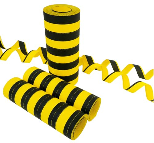 Luftschlangen Gelb – Schwarz 10 x 3 Rollen Party Deko Fasnet Rottweil