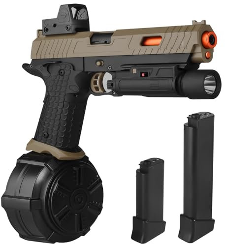 Electric Gel Blaster Toys New X5, Full Auto Splat-Blaster Includes Drum and Goggles for Outdoor Team Game, JM-X2 Upgrade Version for Ages 14+,sandy