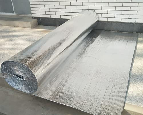 Aluminiumfolie, Dampfsperre, Aluminiumfolien-Isolierung, Wärmespeicherung, energiesparend, wasserdicht, Feuchtigkeitsisolierung, Lärmschutz, doppelseitiges Dämmmaterial für Dächer (Größe: 1