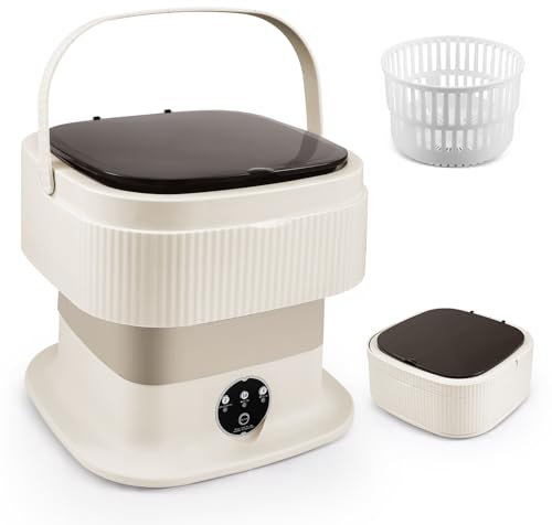 HIUYRFS Mini Waschmaschine,11L 2kg Camping Waschmaschine,Faltbare Kleine Waschmaschine mit Schleuder,Single Waschmaschine Tiefenreinigung von Unterwäsche, Babykleidung, Socken für Wohnungen