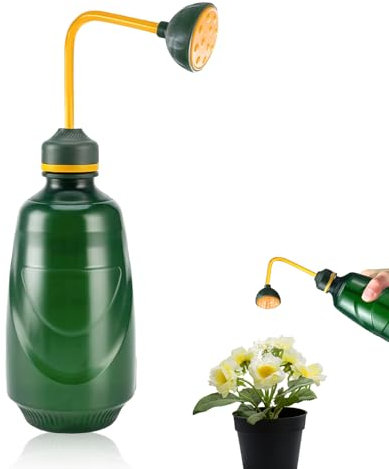 Klein Gießbrause Ballbrause, 450ml Gießkanne Zimmerpflanzen, Mini Gießkanne, Handdruck Bonsai Gießkanne, Kann Invertiert Werden Bewässerung, für Kleine Pflanzen Stecklinge Blumen Setzlinge (Grün)
