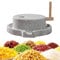 Stone Grain Grinder Mill，Natural Hemp Stone Paste Mill, Hand Stone Mill, Dry Wet M-ill, Hand Wet Grain M-ill With Stand For Corn, Wheat, Rice Wooden Frame(35cm)