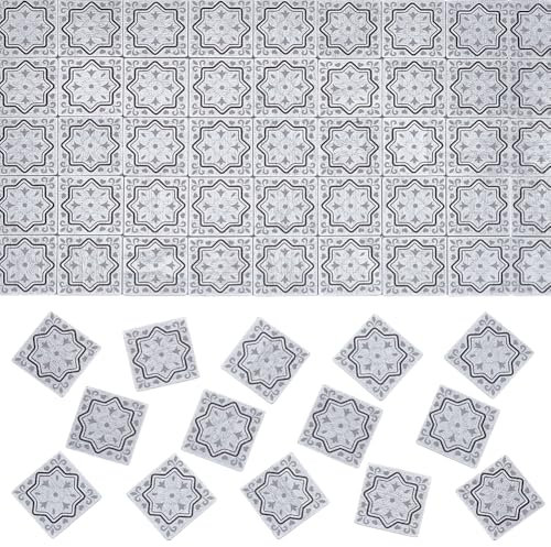 FINGERINSPIRE 160Pcs Mini Wood Double-Sided Dollhouse Floor Tiles, White Square 1/12 Scale Dollhouse Floor Tiles Miniature Wood Furniture Dollhouse Accessories for Photo Props Home Decor