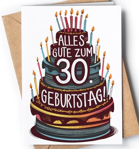 Greeting Cards for Everyone 30 Geburtstag Karte - Karte 30 geburtstag Frau und Mann - Süßes Geburtstag Deko, Geschenk Für Schwester, Bruder, Tochter, Freundin, Freund - Dreißig Jahre - EU 96