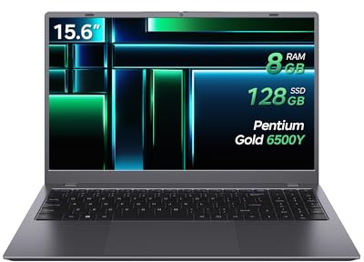 HYYUO 15.6 Inch Laptop for Students & Business, Pentium 6500Y Up to 3.4GHz, 8GB RAM 128GB SSD, FHD IPS Display, WiFi 5, USB Type-C & HDMI, Lightweight Portable Laptop for Daily Use