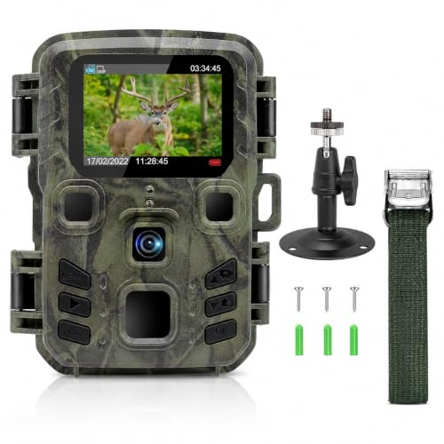 Mini Wildkamera 20MP 1080P HD Wildtierkamera 850nm IR LEDs Wildkamera mit Nachtsicht Bewegungsmelder Nachtsichtkamera IP65 Wasserdicht Jagdkamera, Speicherkarte nicht im Lieferumfang Enthalten