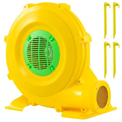 GYMAX Air Blower, Inflatable Bouncy Castle Blower with Ground Stakes, Electric Air Pump Fan for Bounce House Water Slide (850W)