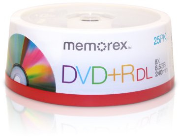 Memorex 8 x DVD + R double layer 8.5 gb dvd + r 25pieza (S) – DVD + RW (Virgin 8.5 GB, DVD + R, 25 pc (S), 240 min)