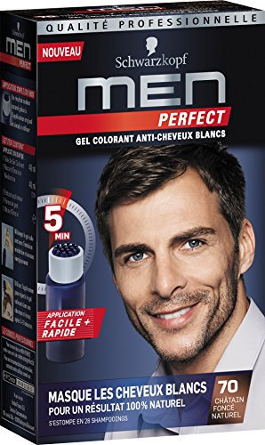 Schwarzkopf Men Perfect – Gel colorante anticanas, castaño oscuro natural 70