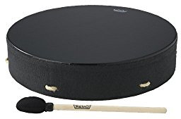 REMO World Percussion Buffalo Drum - 16x3,5 - E1-1316-BE schwarz