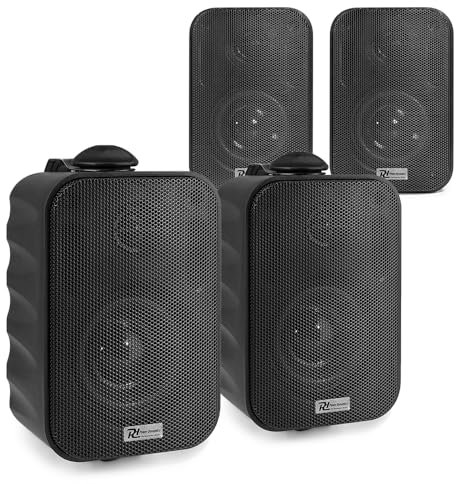 4x Black Weatherproof 100V Line Speakers 240W