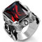 JewelryWe Schmuck Biker Edelstahl Herren-Ring, Damen-Ring, Drachenkralle mit Zirkonia, Farbe Silber Schwarz Rot Größe 52 bis 67