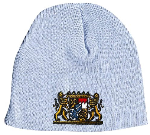 Beanie Mütze Wappen Bayern 54503 hellblau