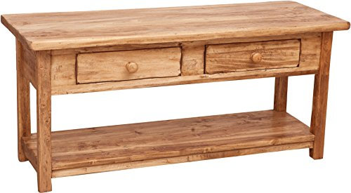 Biscottini Meuble TV Bois Massif 110 x 50 x 40 cm Made in Italy | Meuble Bois TV de Tilleul | Table TV en Bois Artisanal | Meuble Salon