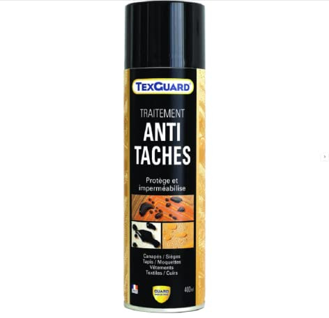 Anti tache TEXGUARD - aérosol - 400ml -Imperméabilisant antitache professionnel n°1 -hydro-oléofuge, incolore et invisible