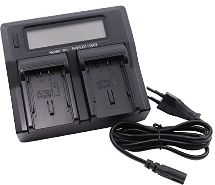 vhbw Dual Ladegerät kompatibel mit Panasonic HC-X900M, HC-X909 Kamera Camcorder/Akku - Ladeschale mit Display, Ladeanzeige, 8.4/12.6/16.8 V