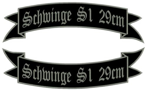 Aufnäher-Set obere + untere Schwinge S1 - viele Größen und Farben zur Auswahl - 29x8,5cm - personalisiert