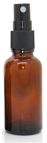 Bluelans® Empty Amber Glass Spray Bottle - 100ml Refillable Container Great For Essential Oils, Cleaning Products, Homemade Cleaners, Aromatherapy, Beauty Treatments - Durable Black Mist Spray