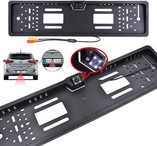 PORTATARGA TELECAMERA RETROMARCIA AUTO RETROCAMERA 4 LED INFRAROSSI DA TARGA