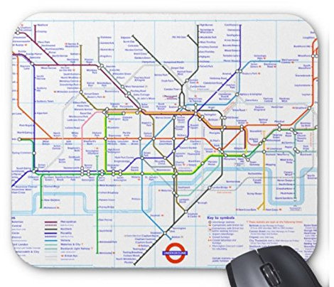 London Underground Tube Map Desktop Computer Mouse Mat Pad Rectangular 5mm Thick