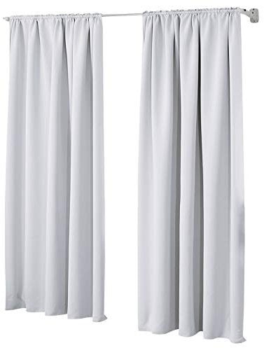 Laneetal 2er Set Gardinen, Verdunklungsvorhänge für Wohnzimmer Kinderzimmer, Blickdicht, Kräusebänder für Schiene, 250 g/m², kälteschutz lichtundurchlässig, Weiß