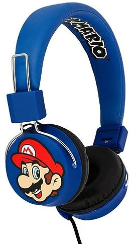 Otl Technologies - Auriculares con Cable Azules Super Mario y Luigi Multiplataforma (Nintendo Switch), Super Mario Azul