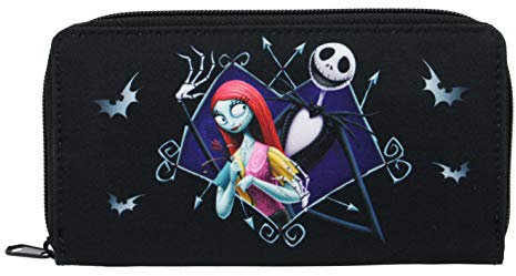 The Nightmare Before Christmas NBX Jack & Sally börse mit Reißverschluss, Schwarz