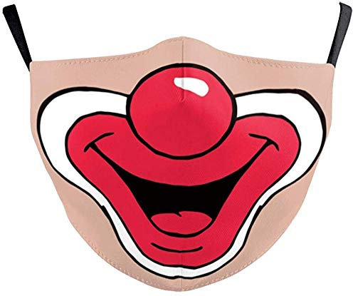 Youning 3D Mundschutz Multifunktionstuch Damen Herren Clown Ugly Lustig Lippen 3D Mund und Nasenschutz Waschbar Wiederverwendbar Mundschutz mit Motiv Weihnachten