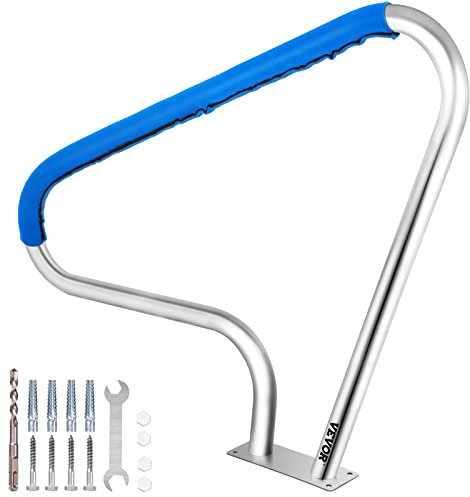 VEVOR Barandilla para Piscina 121,9 x 91,5 cm Pasamanos de Piscina Acero Inoxidable Agarradera Exterior Piscina Carga 113kg Barandilla de Seguridad de Piscina con Cubierta de Nailon Tornillos Broca M8