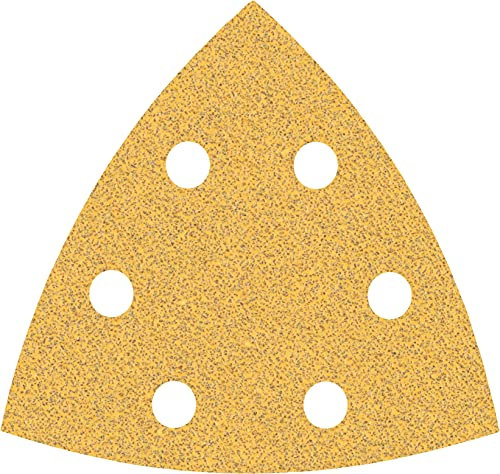 Bosch 5x EXPERT C470 Schleifblatt (für Farbe auf Holz, Hartholz, Ø 93x93 mm, Körnung 60, Professional Zubehör Deltaschleifer)
