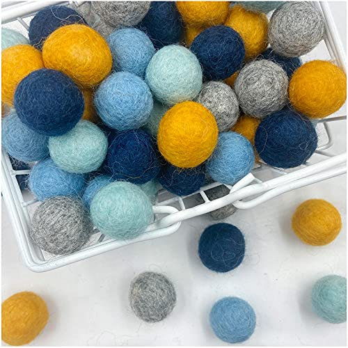Filz Pom Pom Balls 2cm 80pc Blau Wollball Bunting Home Dekor DIY Custom Filz Ball Party Girlande