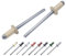 Lot de 100 rivets aveugles peints 4 x 8 mm Tête bombée DIN 7337 Rivet en aluminium et mandrin en acier Rivets pop (100, Ivoire clair RAL 1015)