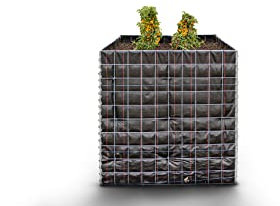 Gabiona - Hochbeet LxHxB: 100 x 100 x 80 cm - Eckiger, verzinkter Drahtkorb inkl. Vlies als Pflanzkübel für den Garten - Einfache Montage