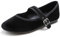 Feversole Women's Soft Cushion Extra Padded Mary Jane Scarpe Basse Classiche da Donna Décolleté Eleganti Mary Jane con Fibbia Morbida Scarpe da Ballo per Balletto per Donna Velvet Nero 39 EU