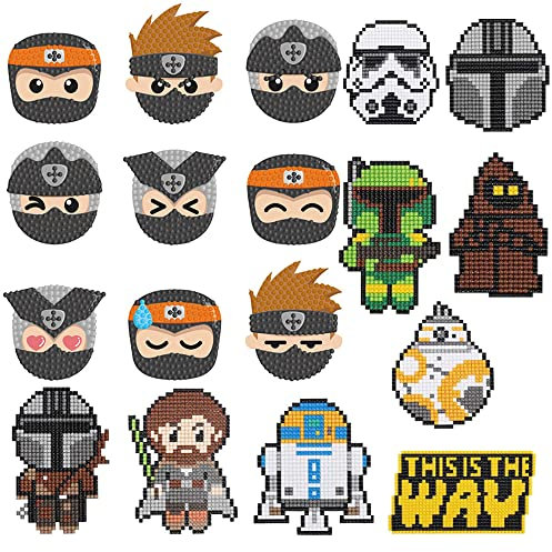5D Diamond Painting Kits for Kids Ninja DIY Dot Diamonds Mosaic Stickers Paint by Numbers Arts and Crafts Kits for Boys Children Adult Beginners