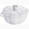 STAUB Gusseisen Dutch Oven 3,5 qt Kürbiskokotte mit Edelstahlknopf, hergestellt in Frankreich, für 3–4, Weiß