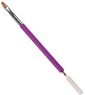Spazzola gel a doppia spazzola per ghiotti per ghiotti per unghie acrilico per unghie UV Gel estensione Pennello spatola pennello per nail art per unghie gel Strumento di manicure - viola