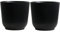 Olly & Rose Oxford Plant Pot Planter Plastic - Pack of 2 - Indoor and Outdoor Flower Pots for Garden and Home - Toughened Resin Plant Pots (Black, 18cm)