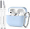 R-fun Kompatibel mit AirPods Pro 2nd/1st Generation Case Cover mit Reinigungsset, Vollschutzsilikon für Apple AirPods Pro 2023/2022/2019 Ladecase[LED anteriore visibile],Himmelblau