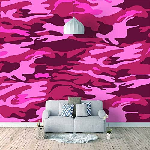 3D Rote Camouflage-Kunst Großes Aufkleber-Wandbild, Abnehmbares Wandbild | Selbstklebende Tapete 3D Wandbild Für Kinderzimmer Esszimmer Schlafzimmer Wohnzimmer Wanddekoration 140(B) x70(H) cm