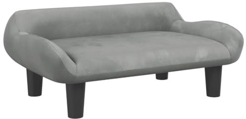 vidaXL Kindersofa, Couch für Kinder, Kindercouch mit runden Kanten, Kindersessel Minisofa Polstersofa Kindermöbel Sofa Kinderzimmer, Hellgrau Samt