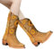 Rianpesn Stivale da cowboy | Stivali da cowboy ricamati floreali vintage | Stivali alti da cavaliere equestre Punta quadrata Regali vintage per equitazione per ragazze donna