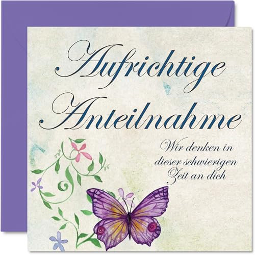 Stuff4 Beileidskarten Denke an dich“ - Karten – Heute und für immer – Beileidskarte mit Blumenmuster, Schneeglöckchen, Trauerkarten für Erwachsene, Entschuldigung für Ihren Verlust, 145 mm x 145 mm