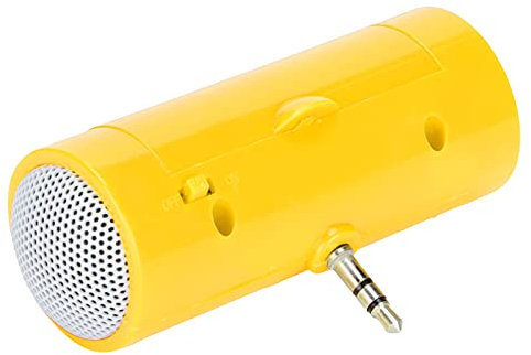 Yellow Portable Speaker for Smartphones, Laptops & Tablets - 3.5mm Jack, AAA Batteries Powered - Mini Speaker for MP3 MP4 Players